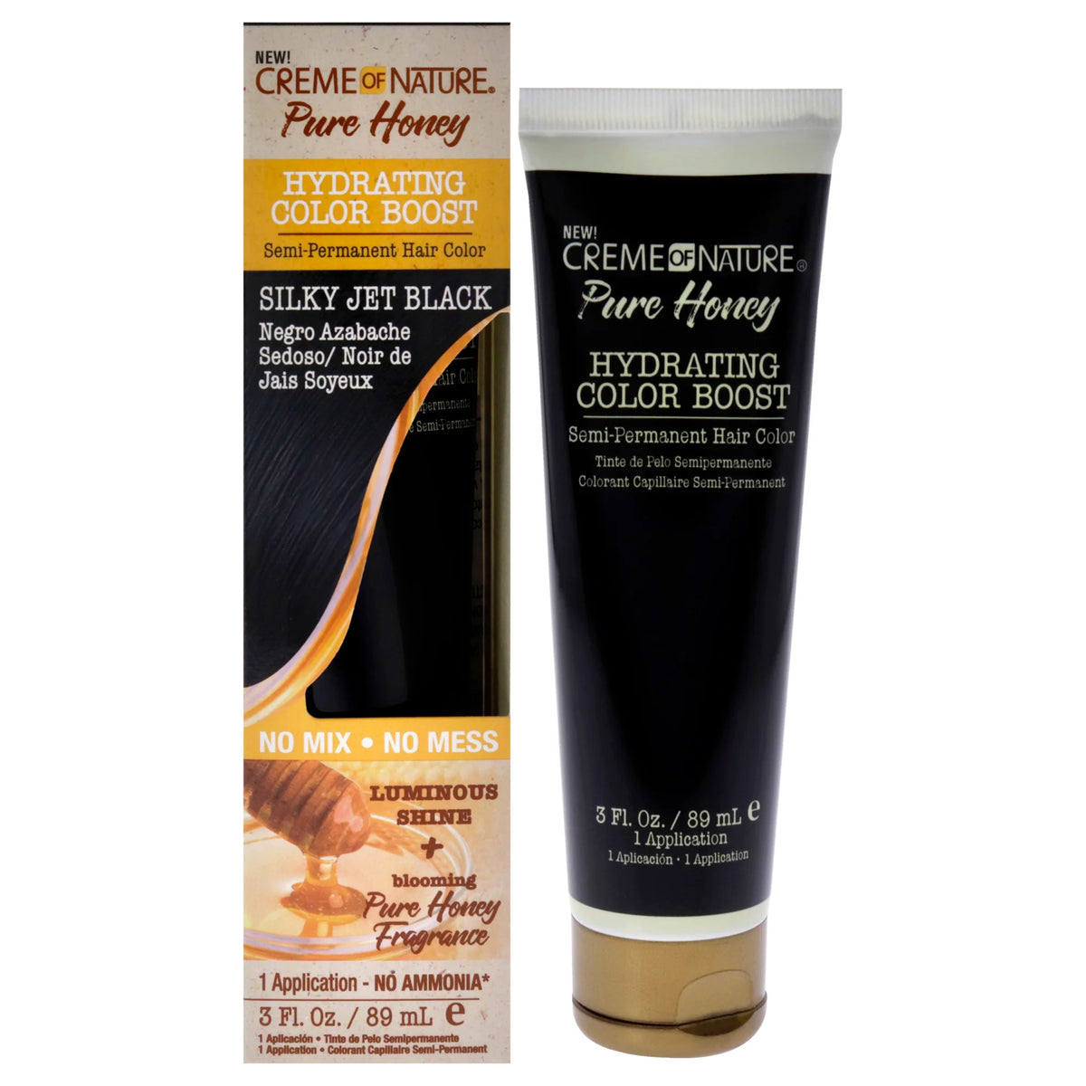 Silky Jet Black Semi-Permanent Hair Color, 3 oz T34886