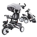Folding Toddler Tricycle with Adjustable Push Handle, Harness, Canopy and Storage J804741