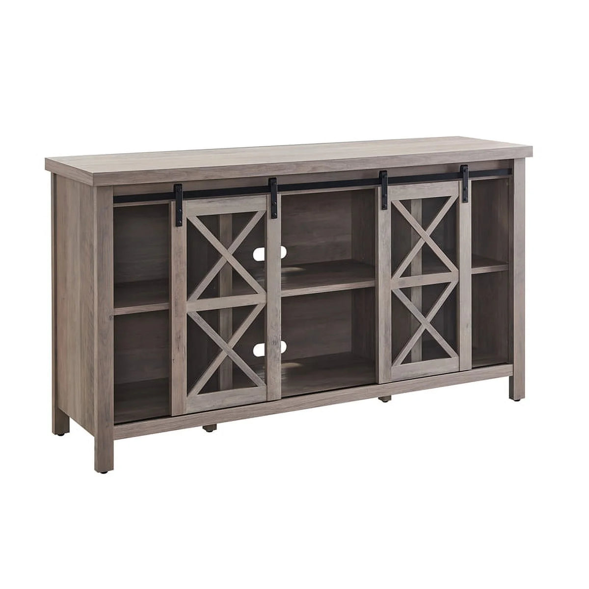 58" Gray Oak Wood TV Stand J2430