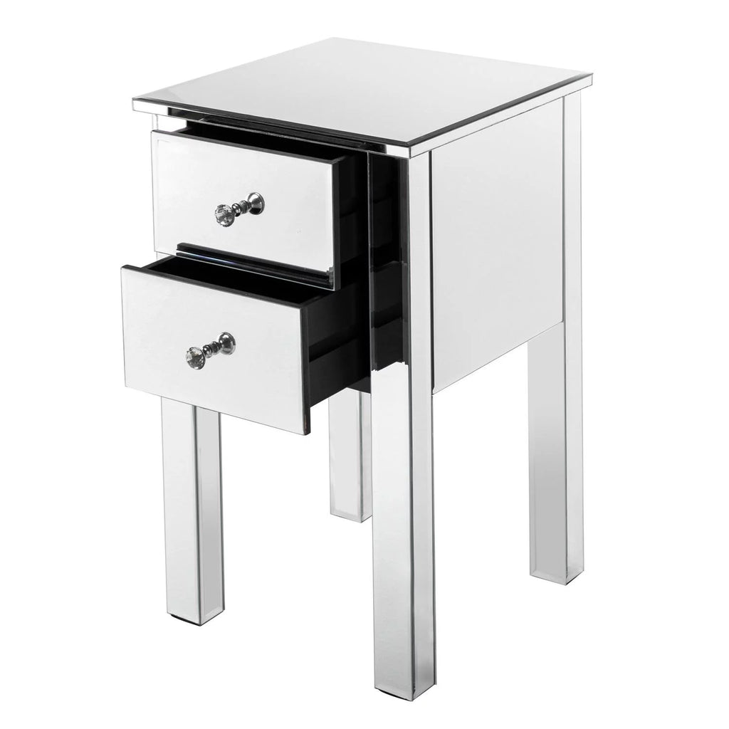 Mirrored Nightstand Bedside Table K452