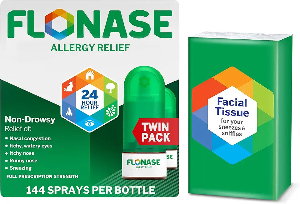 Allergy Relief Nasal Spray, 24-Hour Non-Drowsy, 144 Sprays (Pack of 2) W1526
