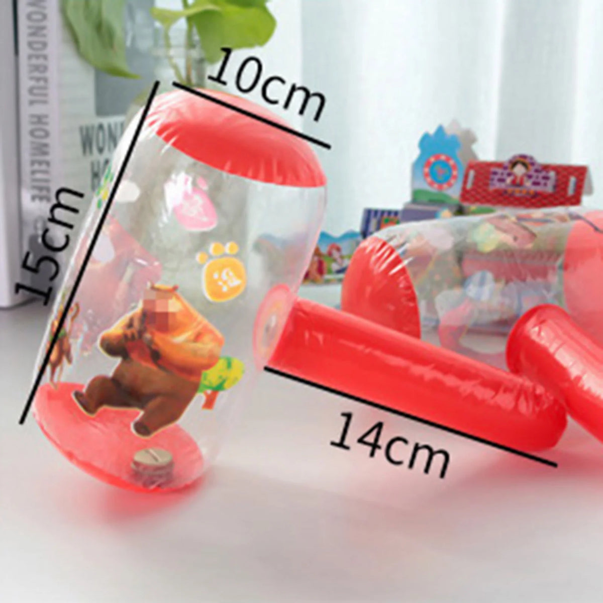 6Pcs Inflatable Cartoon Hammer with Sound Bell Funny Toys E326