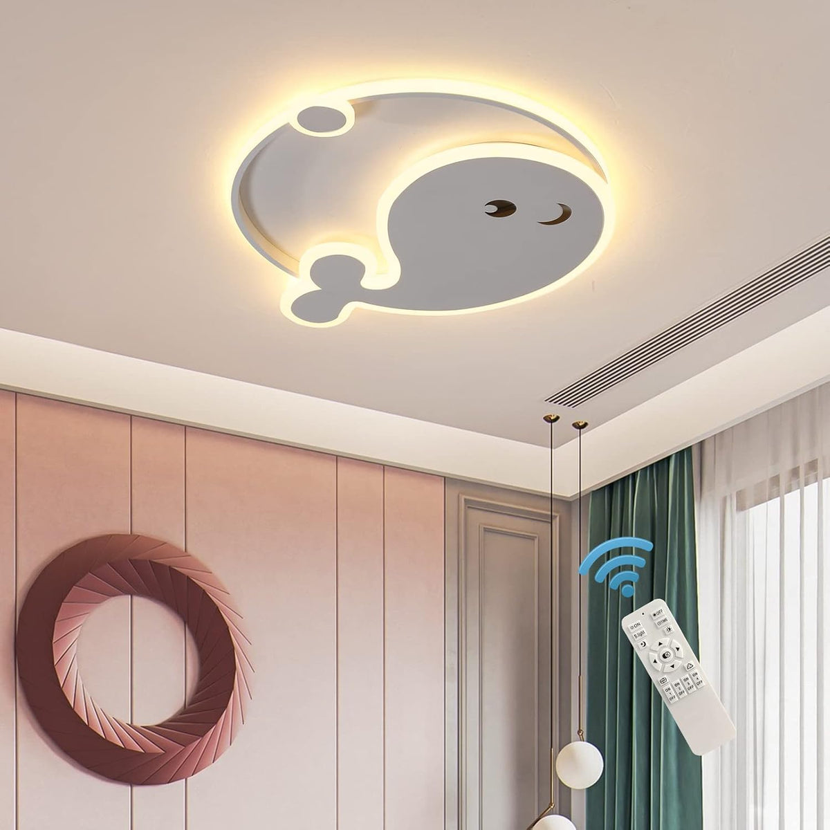 LED Ceiling Light Dimmable, 45W Flush Mount Ceiling Lamp with Remote L79605