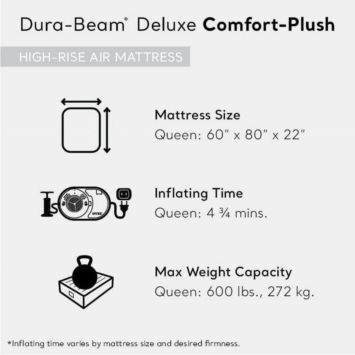 Queen Size Air Mattress with Built-in Electric Pump N65664