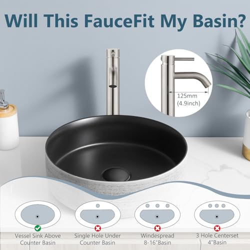 Matte Black Tall Stainless Steel Vessel Sink Faucet U423