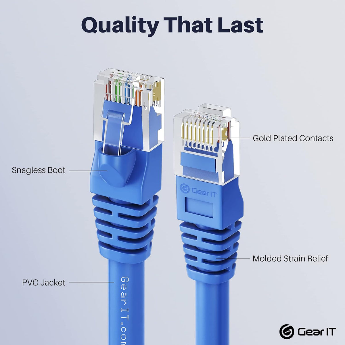 50-Pack Blue Cat5e Ethernet Patch Cable 1 Foot X9907