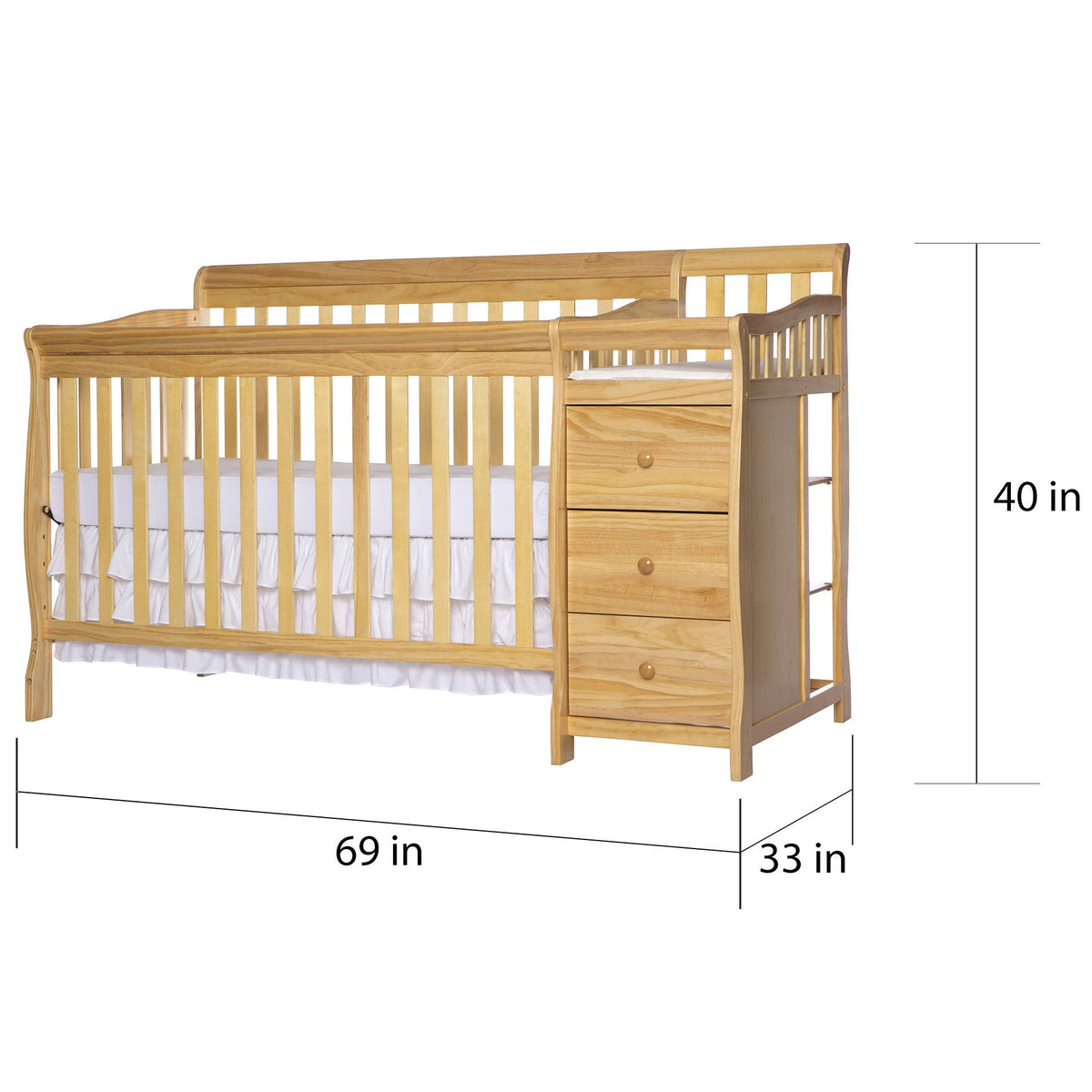 5-in-1 Convertible Crib with Changer - Natural Z776