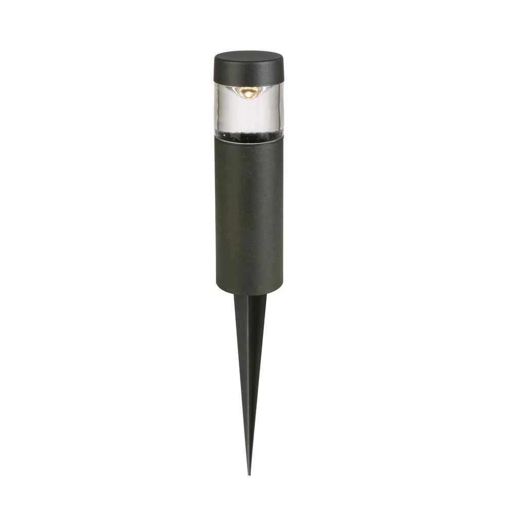 Black Outdoor Integrated LED Round Bollard Path Lights (8-Pack) F3300