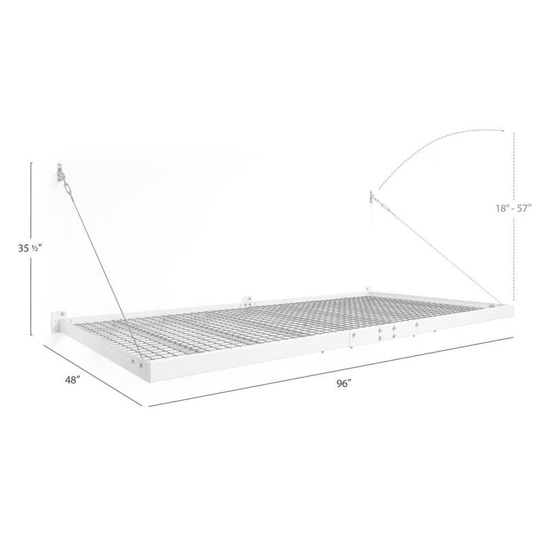 48 in. x 96 in. Steel Garage Wall Shelving in White M59218
