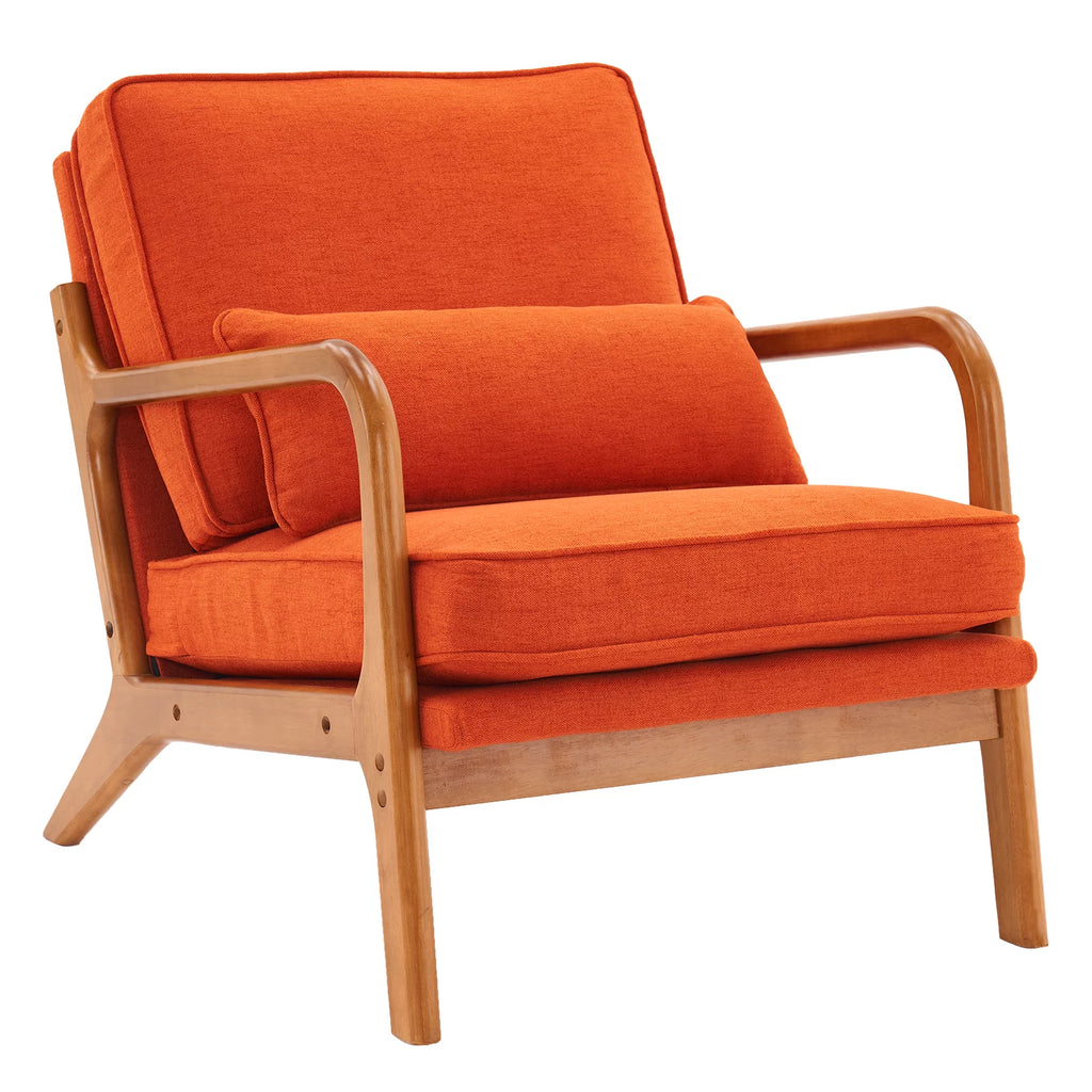Oak Upholstered Armrest Lounge Chair R2288