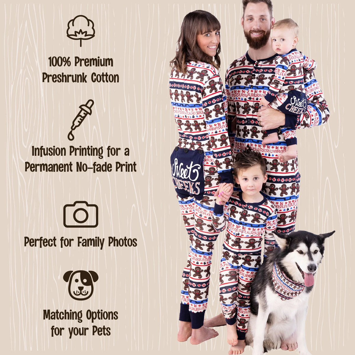 Sweet Cheeks Gingerbread XX-LARGE Matching Pajamas H2398