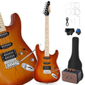 39" Full Size ST Style Electric Guitar Starter Kit with SSH Pickup, 5W Portable Amp, Tuner, Gig Bag, Strap & Accessories M4524