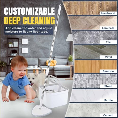 Spin Mop & Bucket Set with 5 Pads H71723