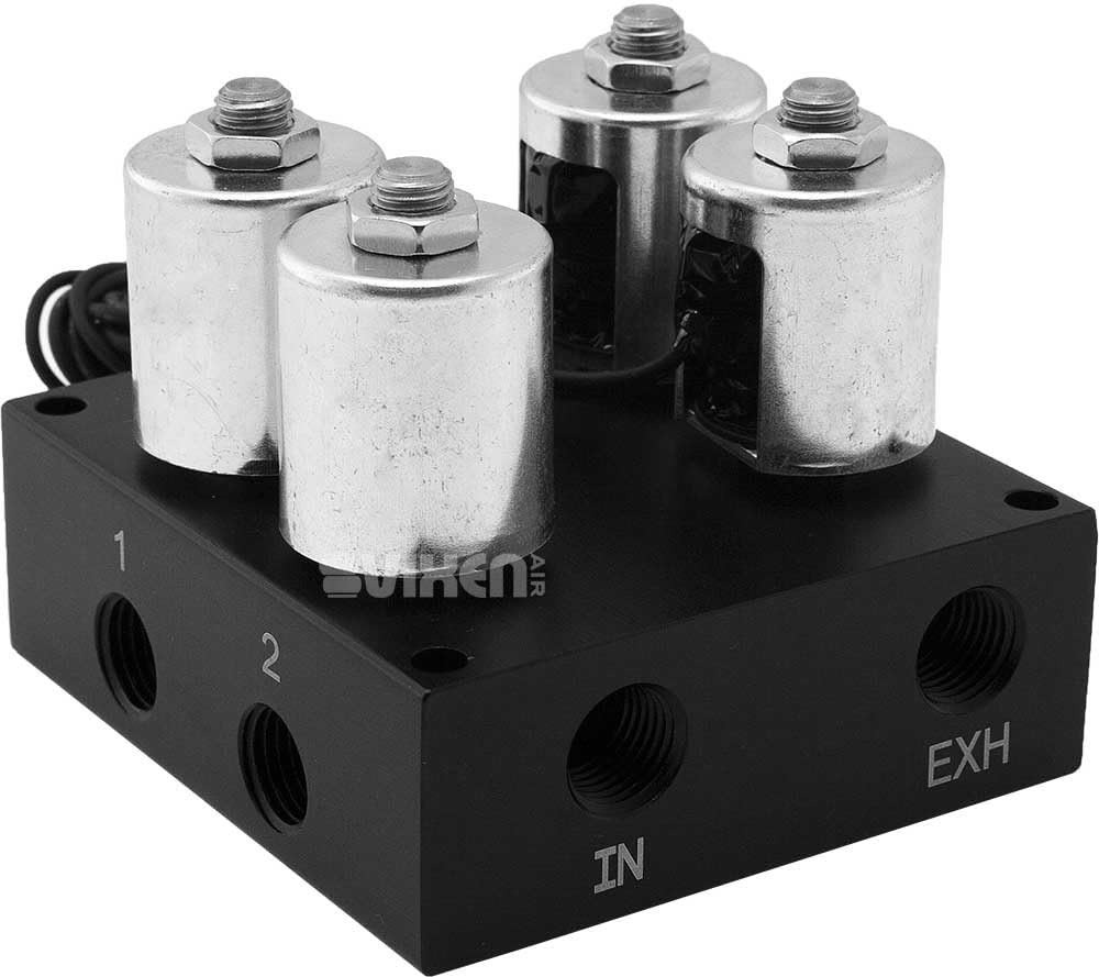 4 Valve Suspension Manifold with Dual Needle Gauge Panel, 3/8" OD Hose 50 FT, 1/4" OD Hose 35 FT and Fittings T2440