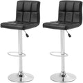 Black Set of 2 Height Adjustable Swivel Bar Stools A878847