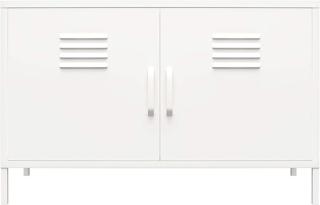 White 2 Door Metal Accent Cabinet N38639