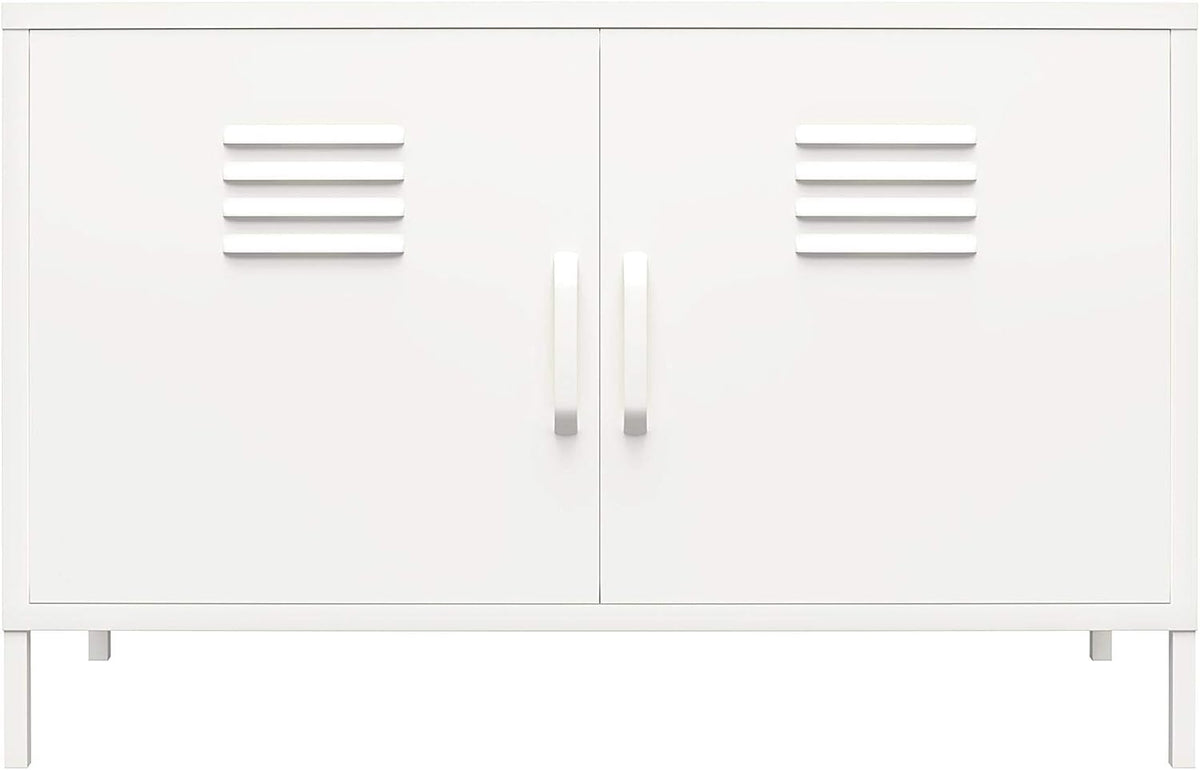White 2 Door Metal Accent Cabinet N38639