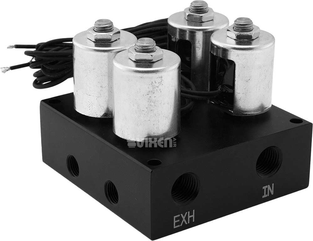 4 Valve Suspension Manifold with Dual Needle Gauge Panel, 3/8" OD Hose 50 FT, 1/4" OD Hose 35 FT and Fittings T2440