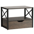 Grey Wooden 2 Tier Printer Stand with Drawer P279814