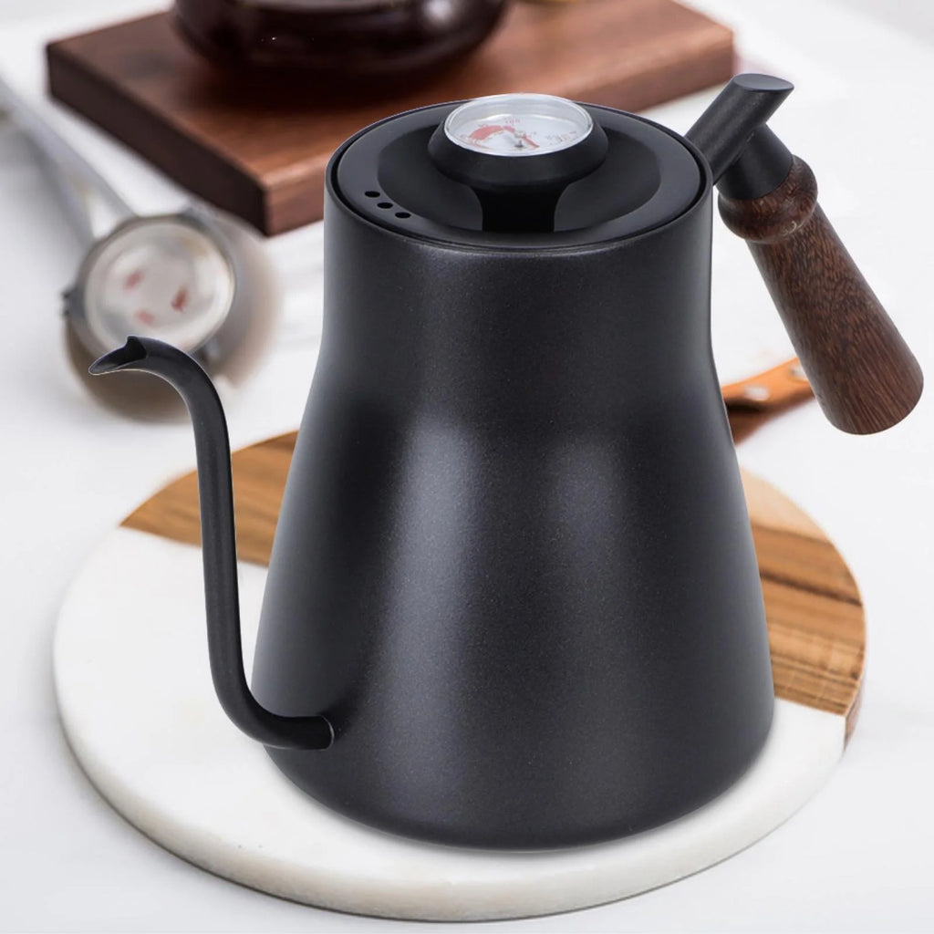 Thermometer Coffee Kettle with Wooden Handle T964344