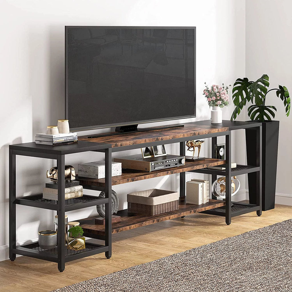 78" TV Stand with 3 Tier Storage Shelves Q23045