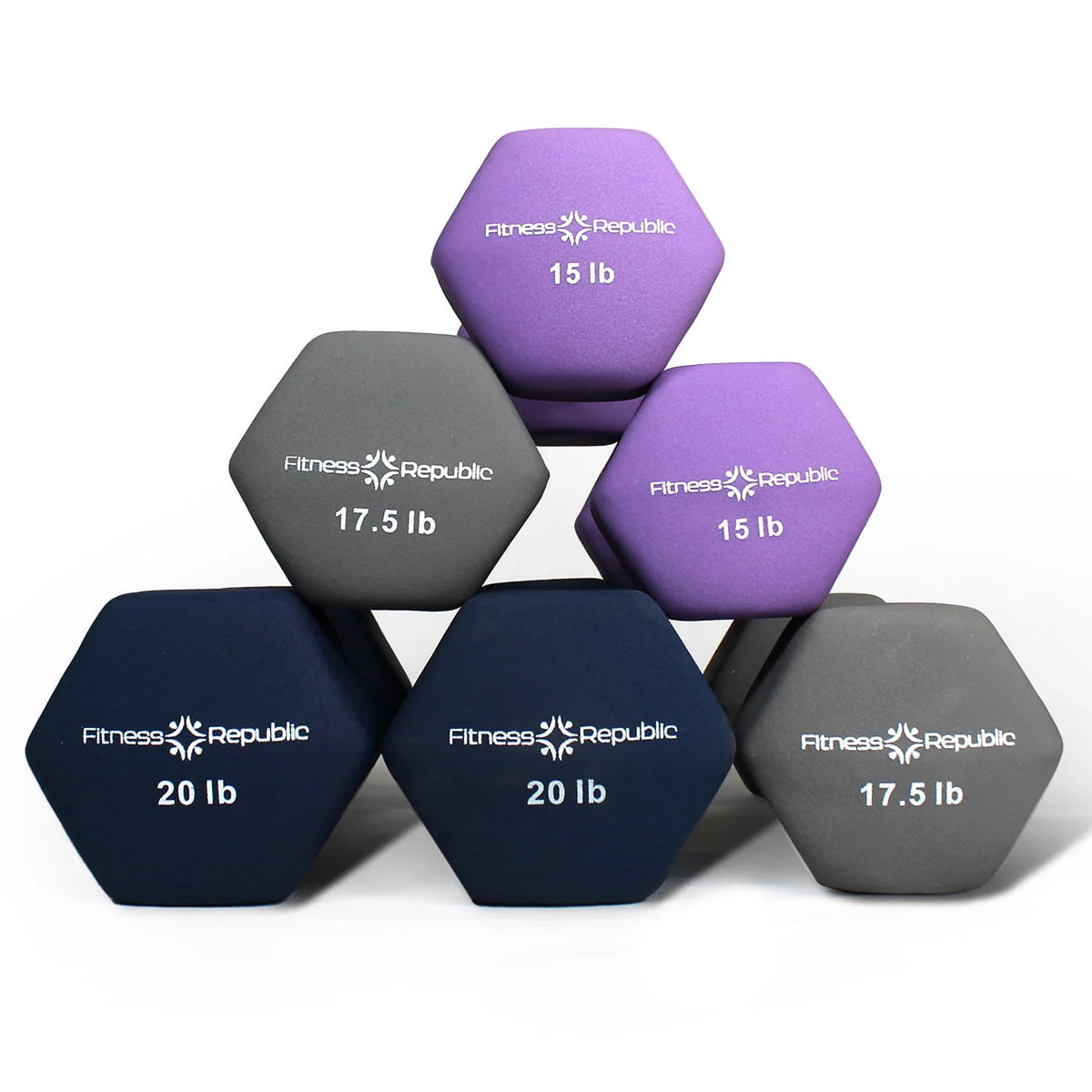 Neoprene Dumbbell Pairs 15lb 17.5lb 20lbs K797039