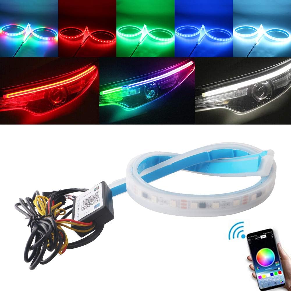 RGB Multi Color 60CM/24 Inch Waterproof LED Strip Lights 2Packs Q9823