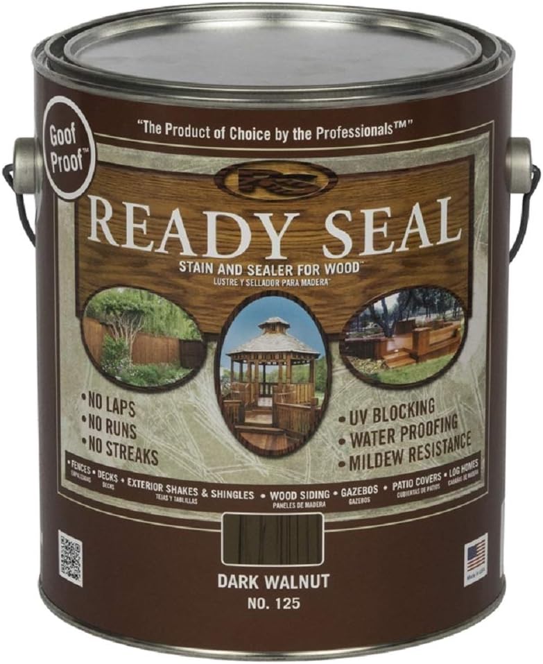 1 Gallon (Pack of 4) Dark Walnut Exterior Wood Stain and Sealer C716626