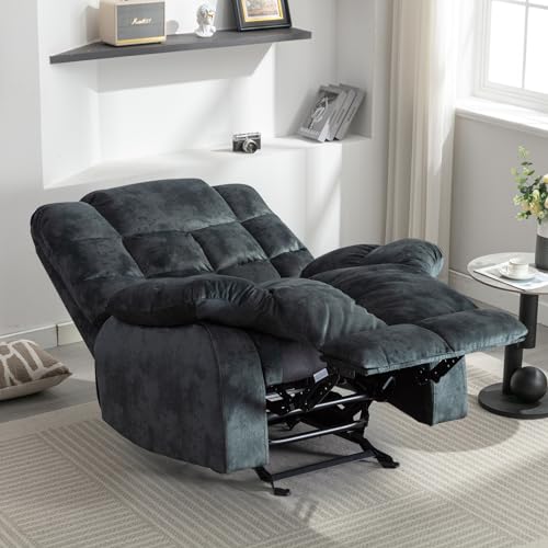 Soft Fabric Reclining Chair with Padded Backrest and Armrests H82201