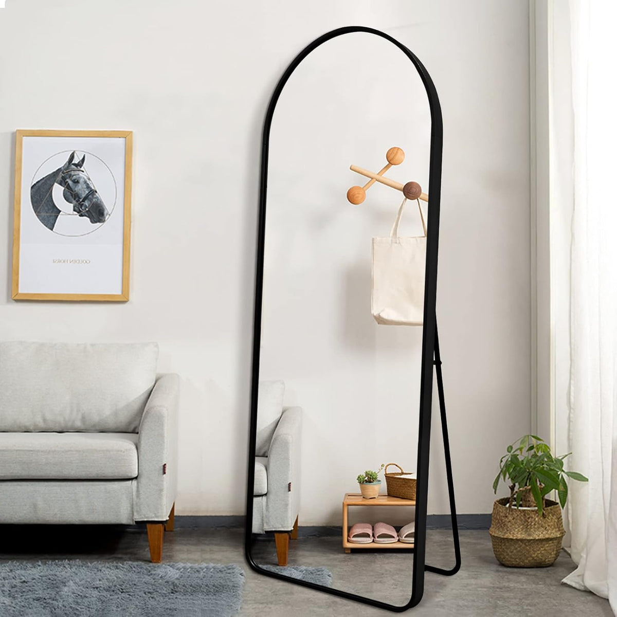 Black Arched Full Length Floor Mirror X415