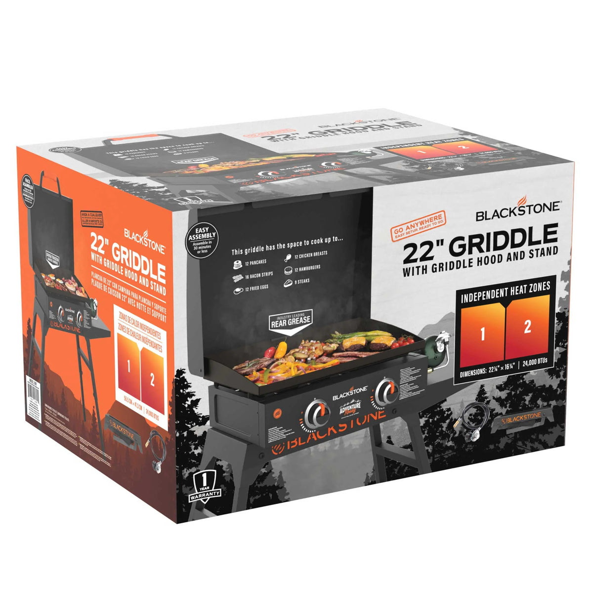 22 Propane Griddle with Stand and Adapter Hose Y54681