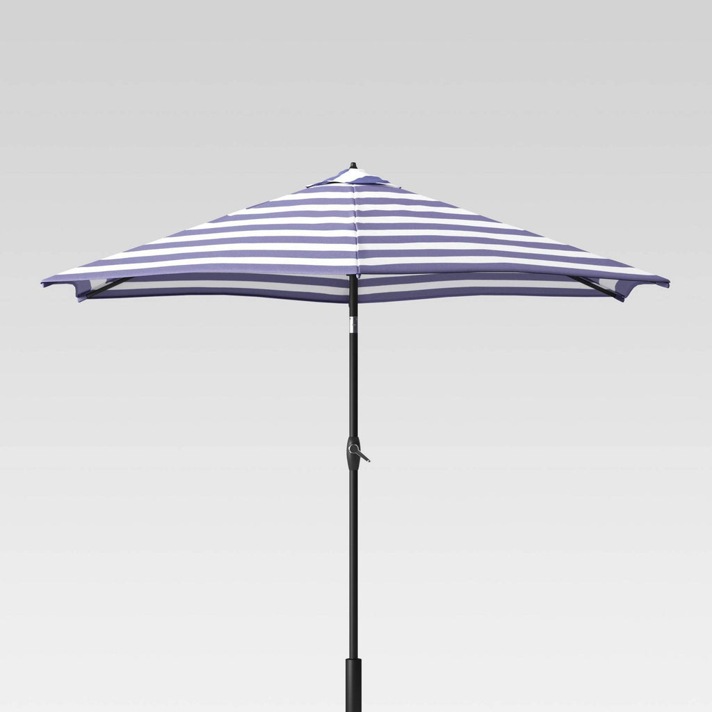 Navy Round Patio Umbrella with Light Wood Pole P14792