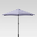 Navy Round Patio Umbrella with Light Wood Pole P14792