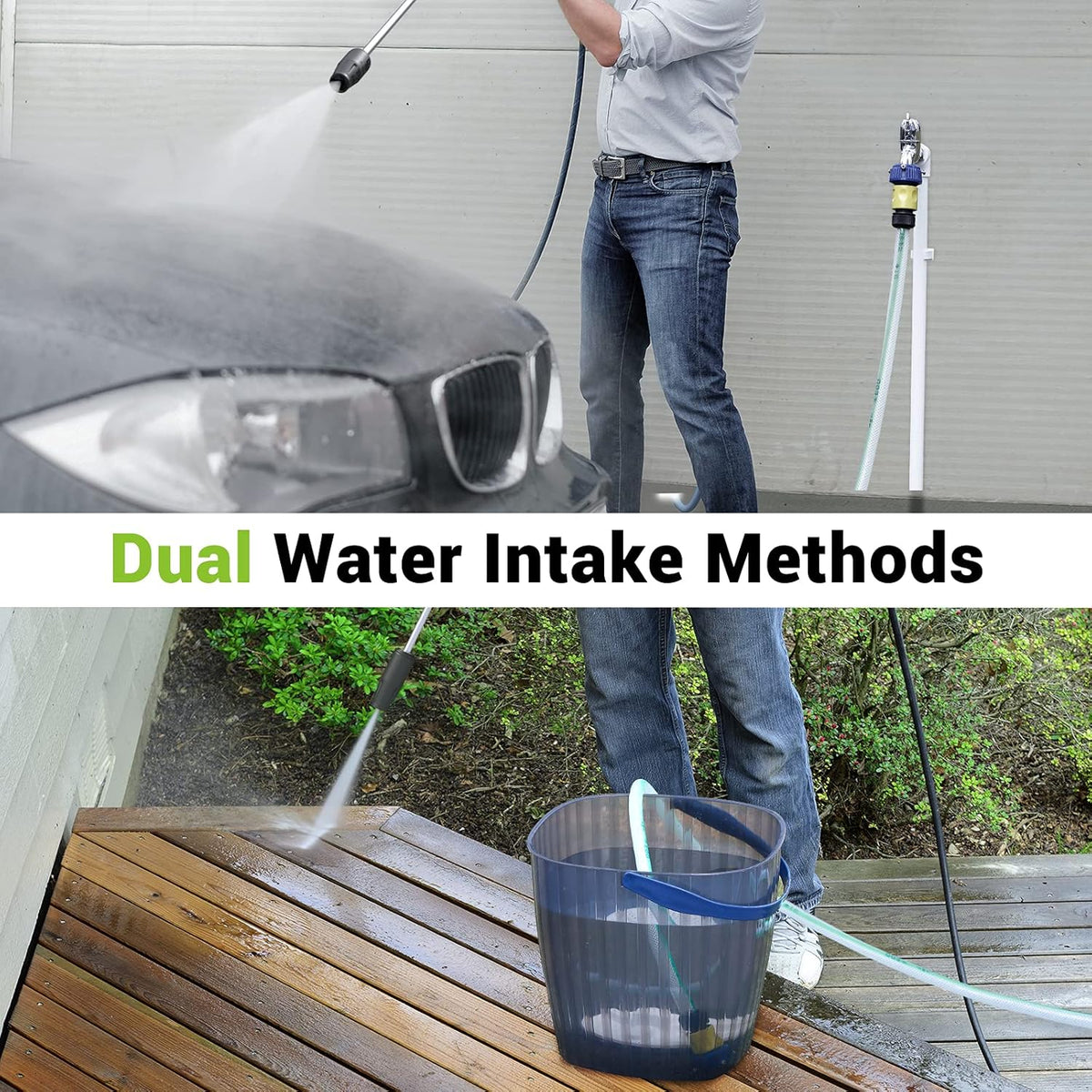 Green Electric Pressure Washer 3500PSI 1.85 GPM with Hose Reel K649