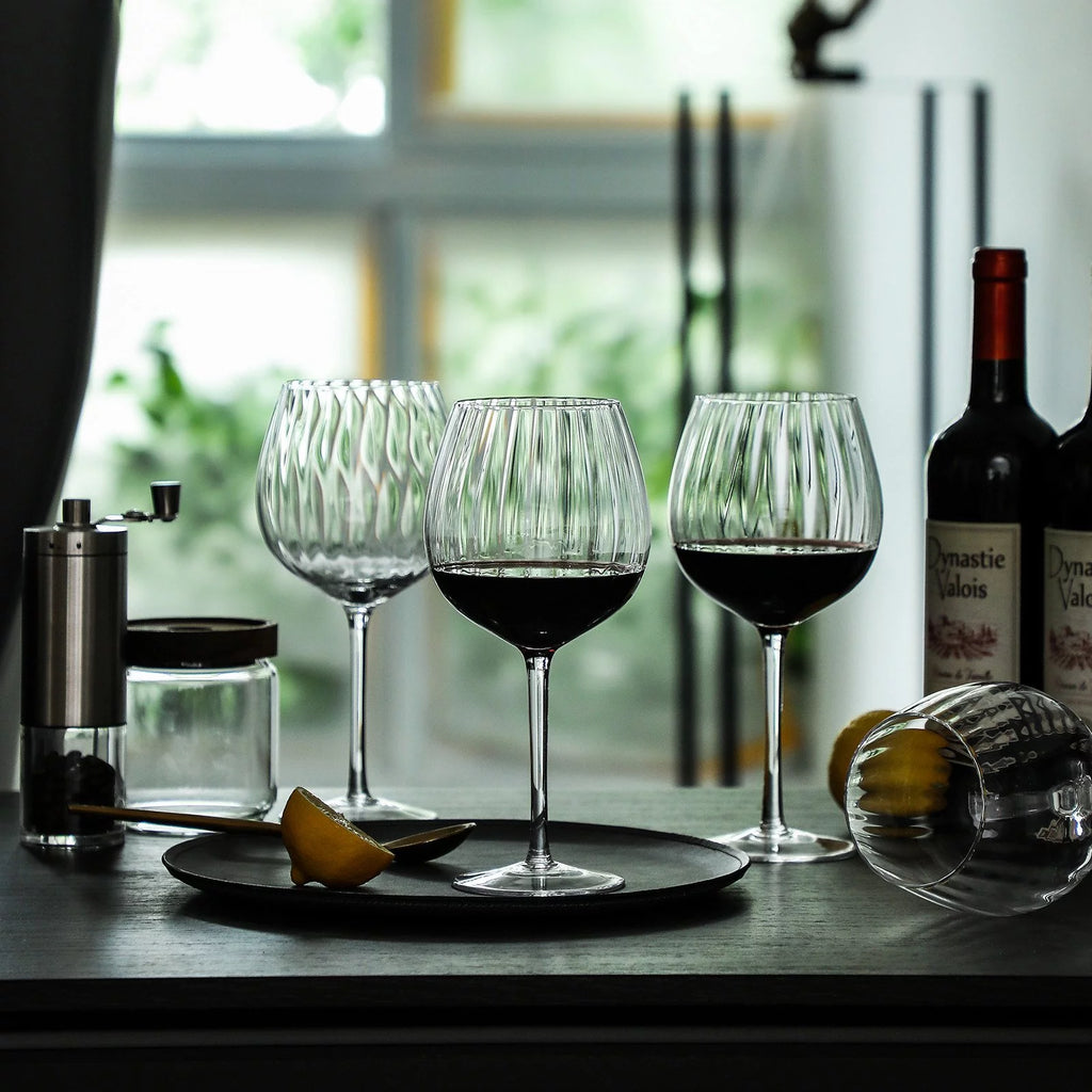 Ribbed Optic Wine Glasses set of 4 O74158