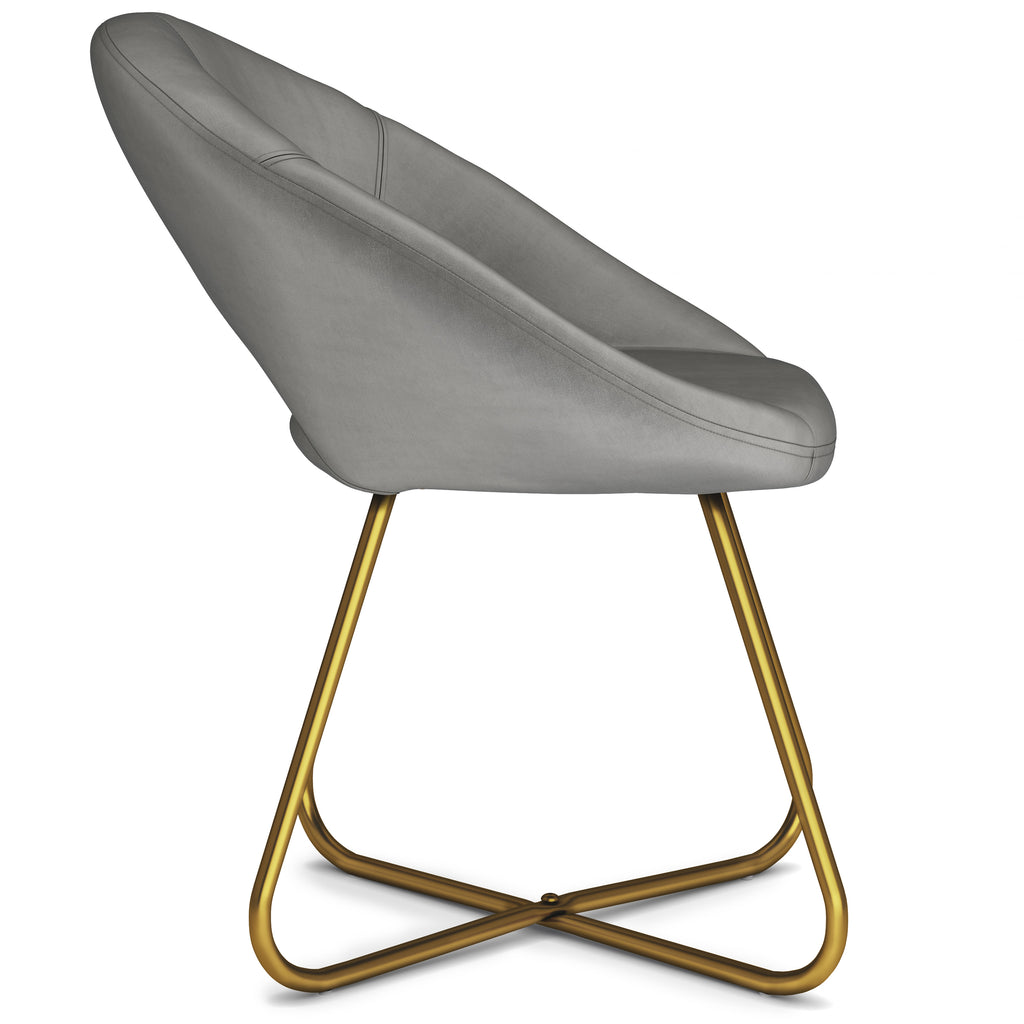 Gray Velvet Accent Chair Y9358