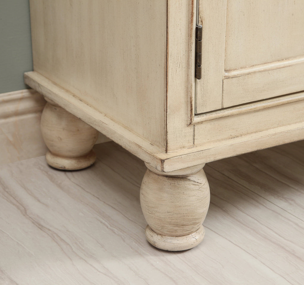 Cream Two Door One Drawer Drop Lid Cabinet with Power E924