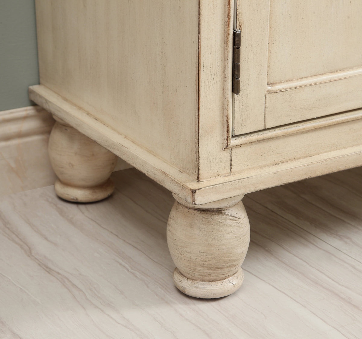 Cream Two Door One Drawer Drop Lid Cabinet with Power E924