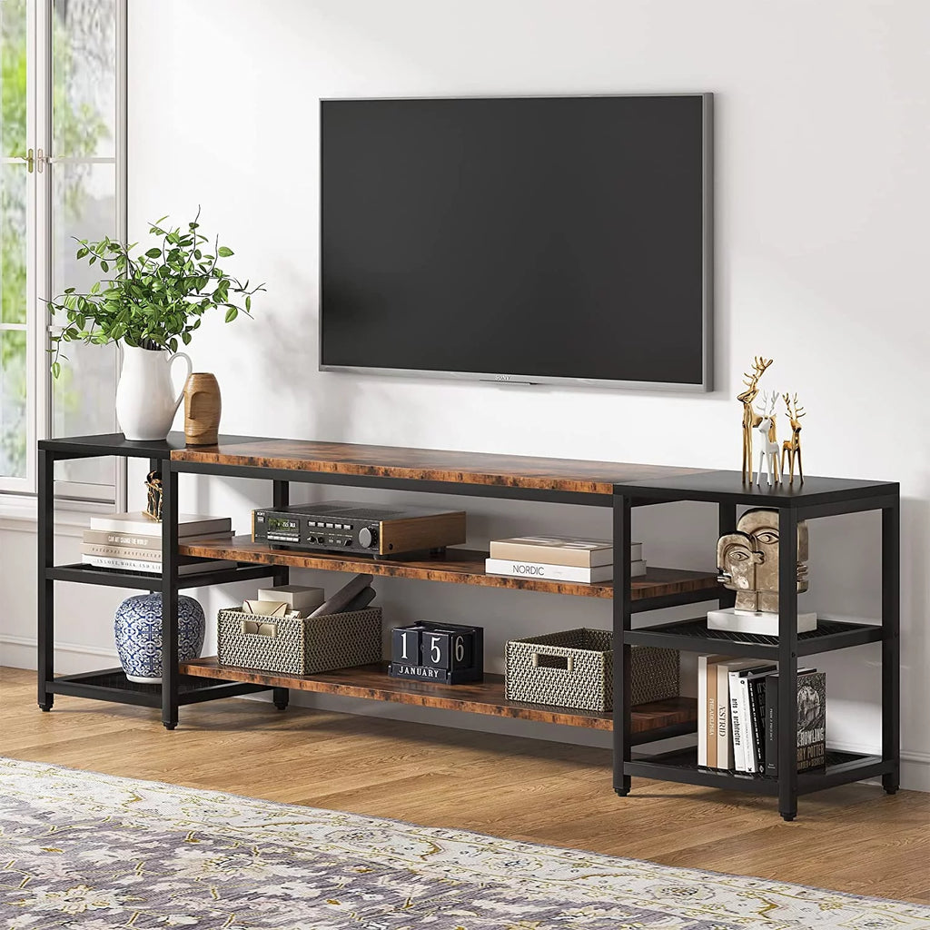 78" TV Stand with 3 Tier Storage Shelves Q23045