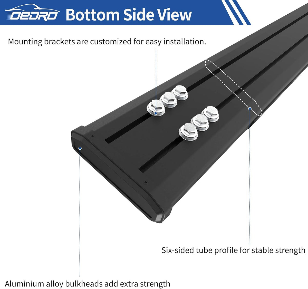 Black Textured Aluminum Running Boards W49541