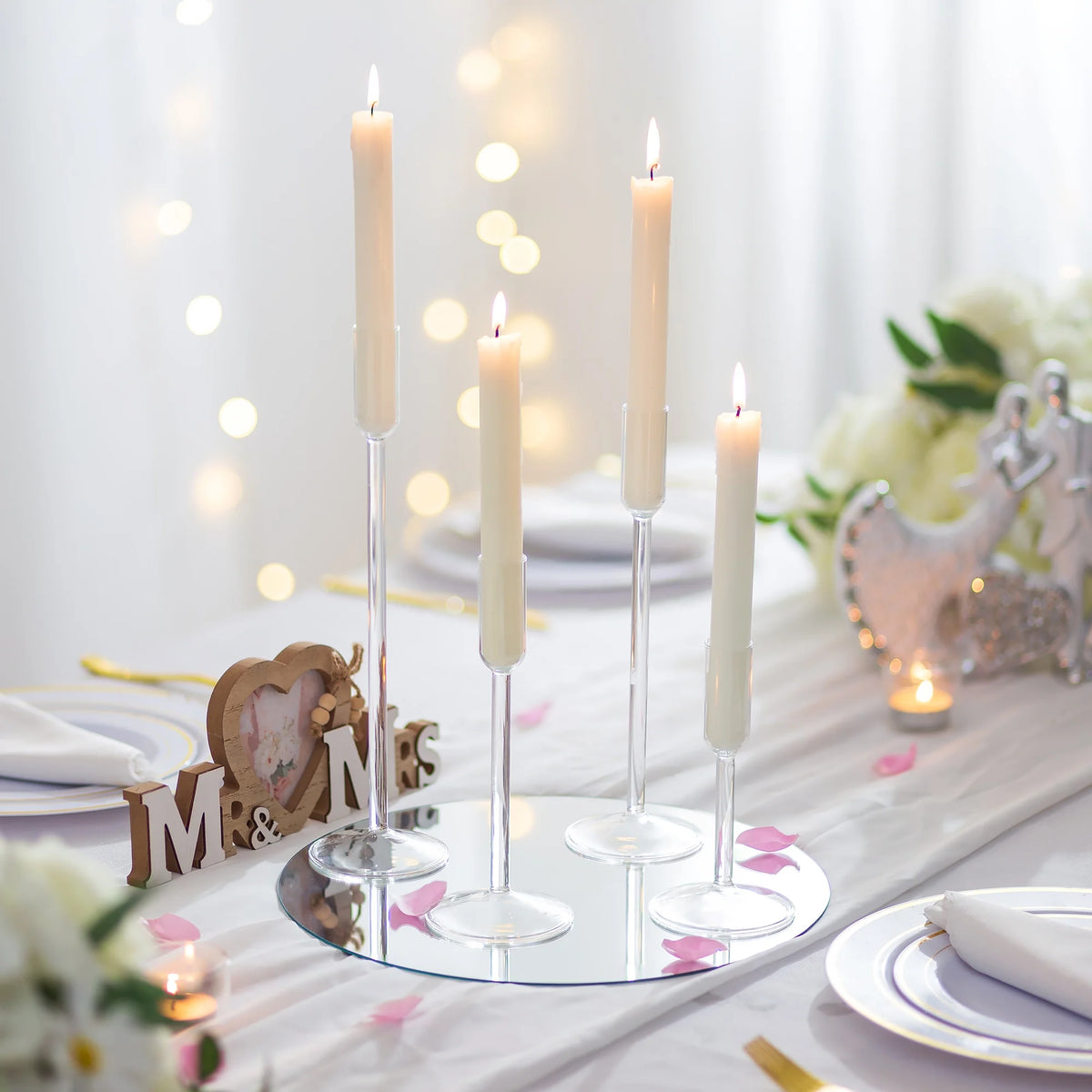Glass Candlestick Holders Set of 4 M52467