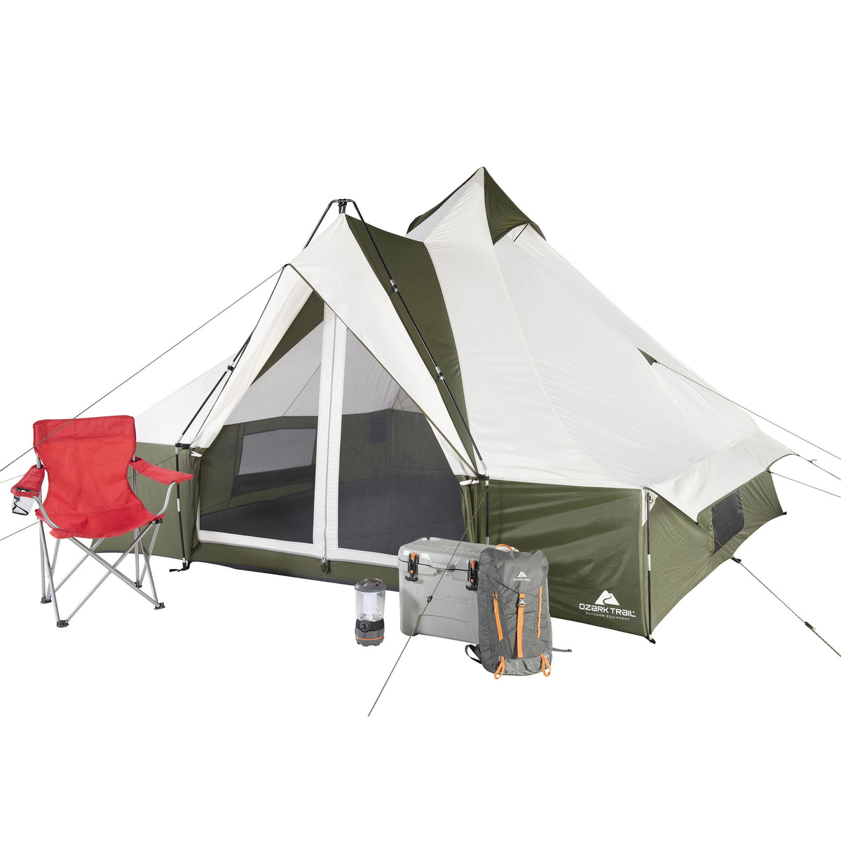 8 Person Camping Tent with Covered Entrance L5636