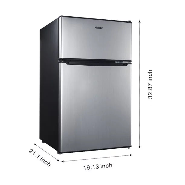 3.1 Cu ft Two Door Mini Fridge with Freezer V90075