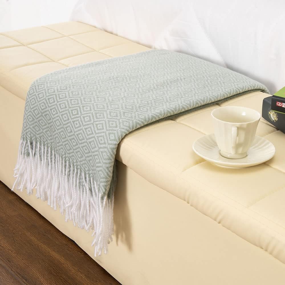 Navy Blue Herringbone Faux Cashmere Throw Blanket 50 x 60 B48797