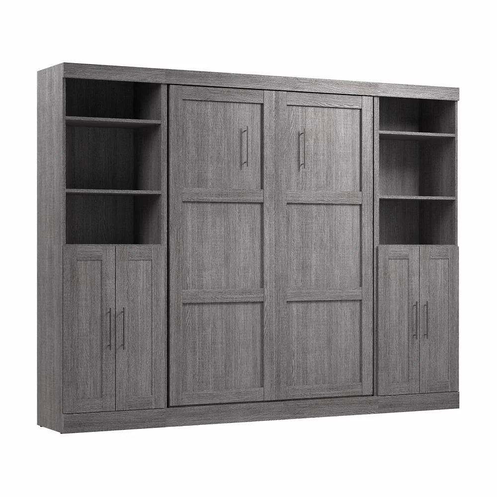 Bark Gray Full Murphy Bed with Closet Storage V842524