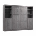 Bark Gray Full Murphy Bed with Closet Storage V842524