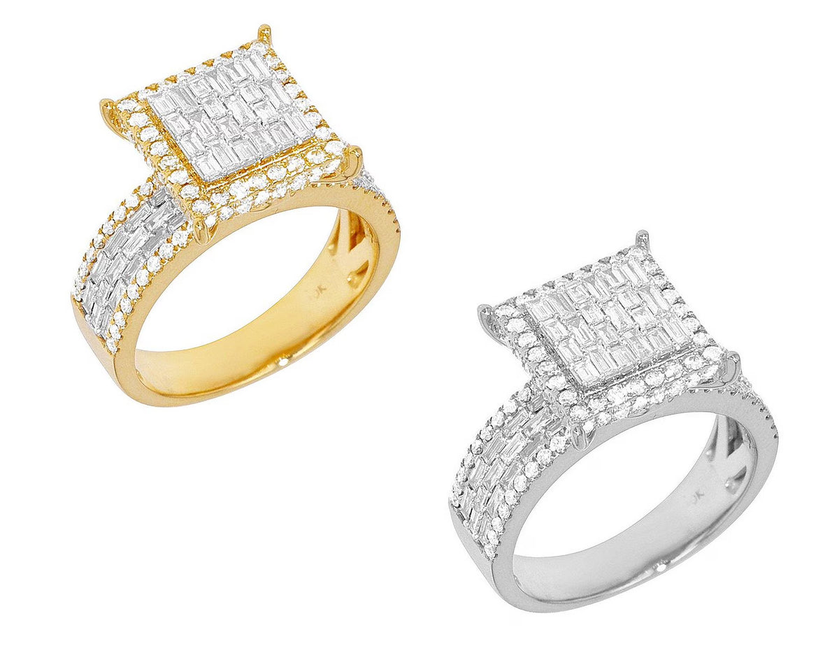 1.3CT Baguette Diamond Ring 10k Gold E242