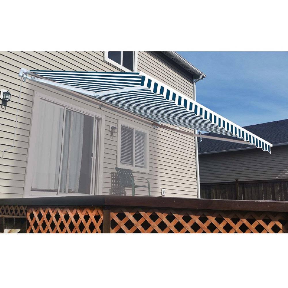 Blue/White Patio Awning Canopy RV Tent J45590