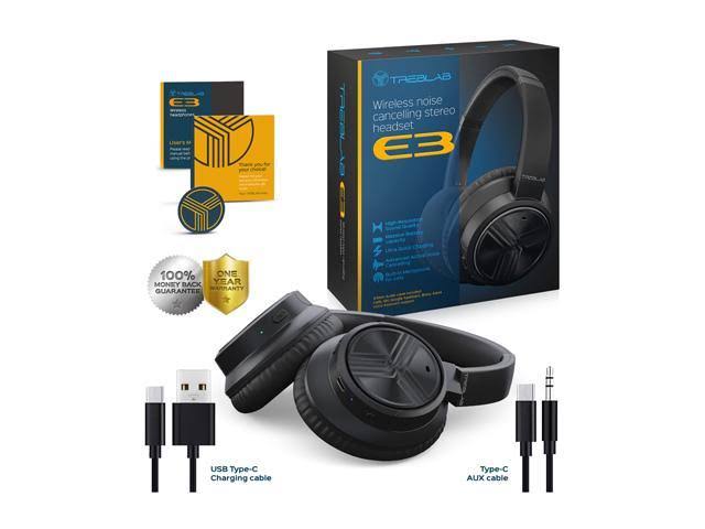 Over-Ear Bluetooth Headphones Active Noise Cancelling Black Q997276