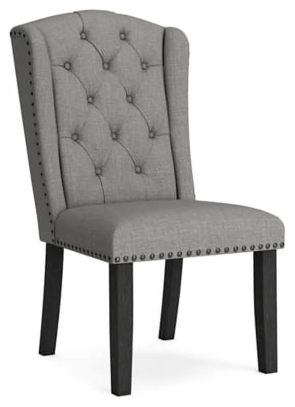 Gray Tufted Upholstered Dining Side Chair, 2 Count I9876
